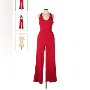 Crystal Sky Red Wide Leg Jumpsuit Sleeveless Minimal Chic Formal Size XS